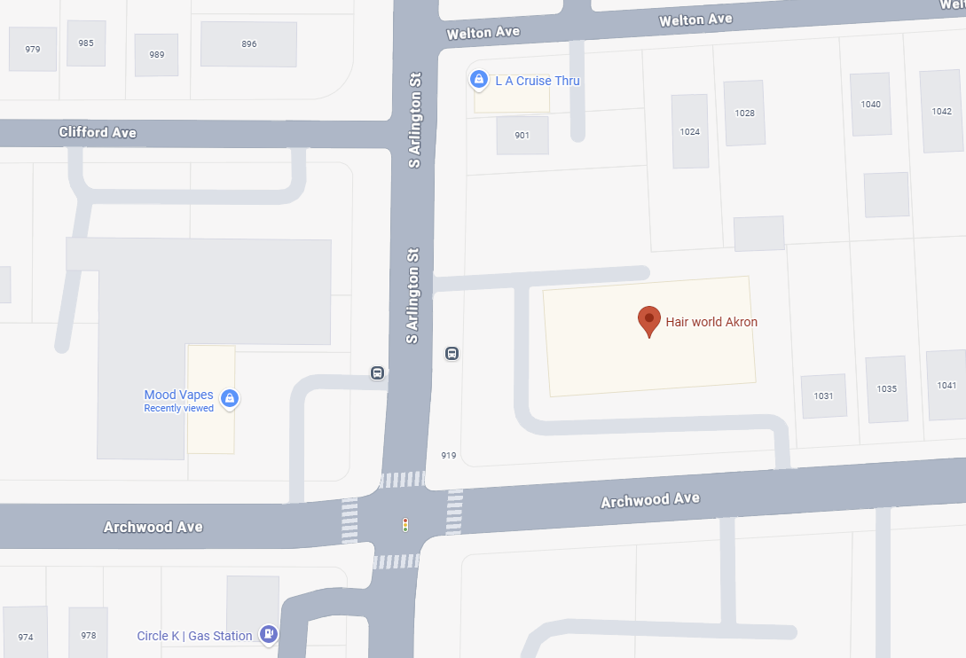 Hair World Akron Location Map